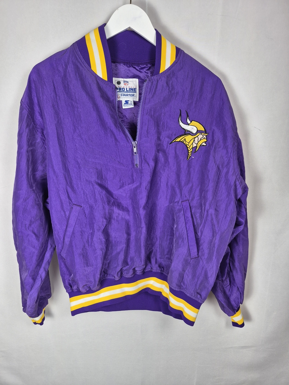 STARTER Purple & Yellow Minnesota Vikings Pullover Jacket Size L